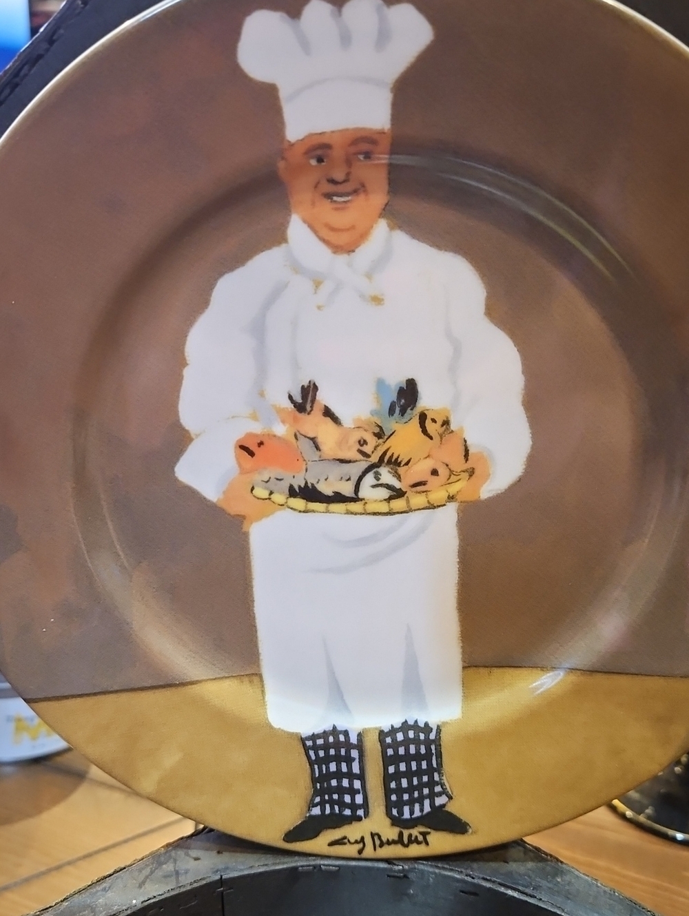 Guy Buffet Bouillabaisse GBC Chef Plate Fine Porcelain Made In Japan Collector